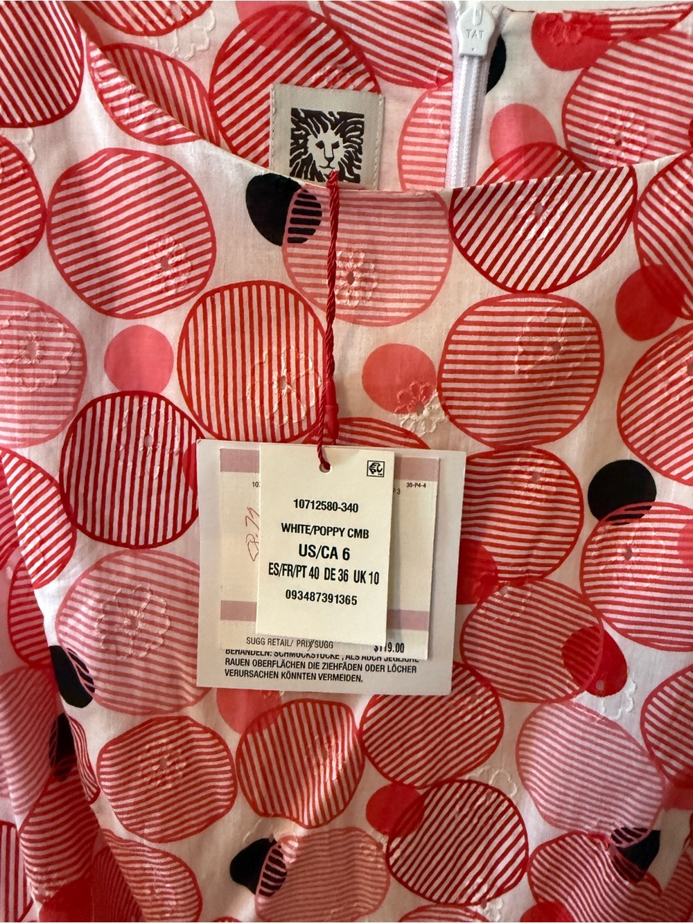 Anne Klein Coral and Black Polka Dot Dress - Picture 3 of 9